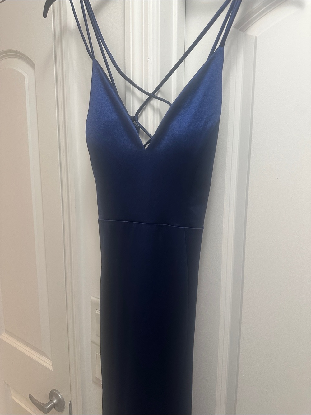 Windsor Midnight Blue Strappy V-Neck Evening Dress